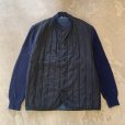 画像1: 【L】フランス GUY LEROY 切替 ライナージャケット ネイビー■ビンテージ オールド ヨーロッパ古着 ユーロワーク カーディガン (1)