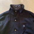 画像2: 【L/XL】フランス SERGE BLANCO フルジップ ウールジャケット ネイビー■ビンテージ オールド ヨーロッパ古着 ユーロ ハーフコート (2)