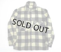 50's ヘラクレス ウールシャツジャケット S 白×黒/ビンテージ