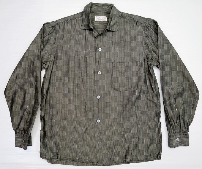 50's〜60's 長袖ボックスシャツ 14 1/2 S グレー/ビンテージ カスリ柄 - JACK CLOTHING SUPPLY