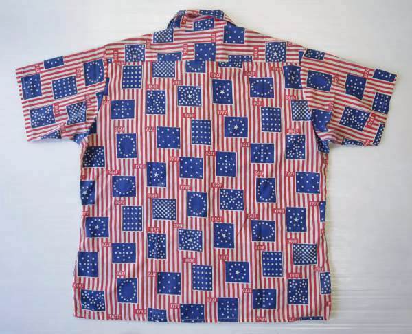 70's USA製 Kmart 星条旗柄 半袖シャツ XL 総柄/ビンテージ オールド ビッグサイズ アメリカ古着 - JACK