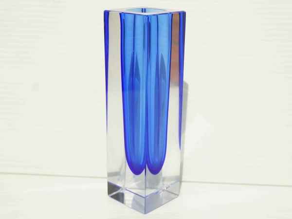 ヨーロッパ雑貨 イタリア MURANO ムラーノガラス フラワーベース 花瓶 青/ビンテージ アンティーク インテリア ベネチアン 一輪挿し