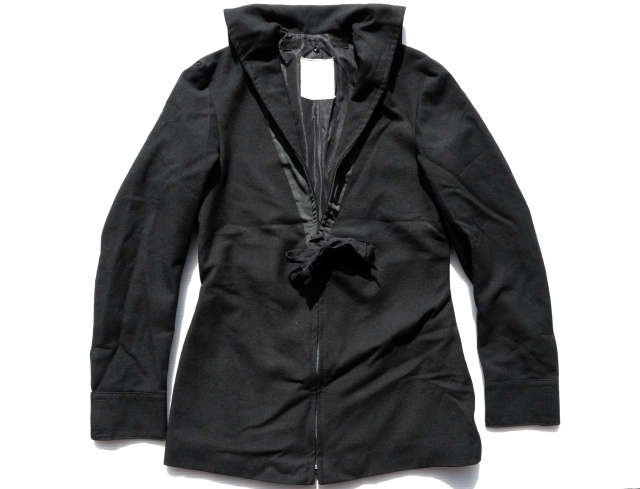 イギリス軍 セーラーシャツジャケット Sサイズ相当 黒/ビンテージ オールド ヨーロッパミリタリー ロイヤルネイビー 古着 No.2