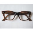 画像1: 60's POCO ウェリントン セルフレーム ブラウン 茶色/ビンテージ 眼鏡 アイウェア USA製 セーフティ 2 (1)