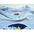 画像2: 80's USA製 HANES ハンドペイント Tシャツ L 青 水色/ビンテージ オールド アメリカ古着 レトロ アート ピーターマックス 70's (2)