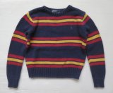 画像: ◆ キッズ Ralph Lauren ラルフローレン コットンニット セーター 5 紺ボーダー/アメリカ古着 子供服