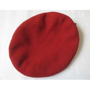 画像: ◆ 90's ヨーロッパ ウール ベレー帽 55cm 赤 レッド/ビンテージ オールド レディース古着 レトロ ミリタリー