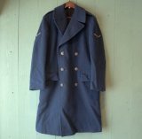 画像: ◆ 60's 米軍実物 USAF ダブルブレスト ウール ロングコート 37L S〜M相当 青/ビンテージ アメリカ古着 ミリタリー レトロ ピーコート