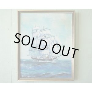 画像: ◆ アメリカ仕入れ 70's 船 海 絵画 インテリア 54cm×44cm/ビンテージ アンティーク オールド アート 壁掛け ウォールデコ マリン
