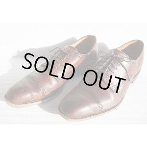 画像: ◆ アレンエドモンズ Yorktown キャップトゥ レザーシューズ US8D 26cm 茶系/ビンテージ オールド アメリカ古着 革靴 ドレス セミブローグ