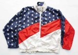 画像: ◆ 90's SOLARE SPORTA ナイロンジャケット ブルゾン S 星条旗/ビンテージ オールド アメリカ古着 レトロ レディース トリコロール