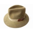 画像1: ◆ USA製 STETSON ステットソン ウール 中折れハット 帽子 LARGE 58cm 茶系 カーキ/ビンテージ オールド アメリカ古着 レトロ ハンター (1)