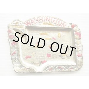 画像: ◆ アメリカ雑貨 ワシントン州 スーベニア トレイ 9.6×12.0cm/ビンテージ アンティーク レトロ ディスプレイ 小物入れ 日本製 灰皿