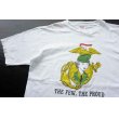 画像1: ◆ 80's-90's USA製 ONEITA オニータ USMC ミリタリー プリントTシャツ XL 46-48 白/ビンテージ オールド アメリカ古着 レトロ 米軍 (1)