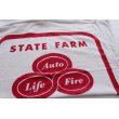 画像1: ◆ STATE FARM ヴィンテージ バスタオル タペストリー 88cm×158cm 白/ビンテージ オールド レトロ アメリカ雑貨 ファブリック 企業 (1)