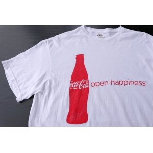 画像: ◆ デッドストック Coca-Cola コカコーラ ボトル プリントTシャツ L 白/オールド アメリカ古着 レトロ オールコットン 1