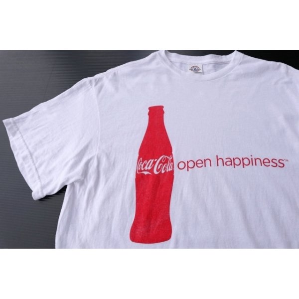 画像1: ◆ デッドストック Coca-Cola コカコーラ ボトル プリントTシャツ L 白/オールド アメリカ古着 レトロ オールコットン 1 (1)