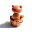 画像3: ◆ ヨーロッパ雑貨 猫 ボブルヘッド ウッドオブジェ 首振り人形 8.5cm/ビンテージ アンティーク レトロ インテリア 彫刻 木製 玩具 (3)