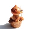 画像4: ◆ ヨーロッパ雑貨 猫 ボブルヘッド ウッドオブジェ 首振り人形 8.5cm/ビンテージ アンティーク レトロ インテリア 彫刻 木製 玩具 (4)