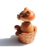 画像2: ◆ ヨーロッパ雑貨 猫 ボブルヘッド ウッドオブジェ 首振り人形 8.5cm/ビンテージ アンティーク レトロ インテリア 彫刻 木製 玩具 (2)
