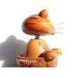 画像7: ◆ ヨーロッパ雑貨 猫 ボブルヘッド ウッドオブジェ 首振り人形 8.5cm/ビンテージ アンティーク レトロ インテリア 彫刻 木製 玩具 (7)