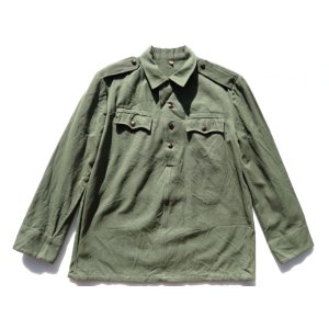 画像: ◆ ブルガリア軍 プルオーバーシャツジャケット Mサイズ相当 緑/ビンテージ オールド レトロ 古着 ユーロミリタリー ヨーロッパ