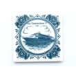 画像1: ◆ 90's 船 タイル×コルク コースター/ビンテージ アンティーク アメリカ雑貨 レトロ マリン セーラー 鍋敷き デルフト (1)