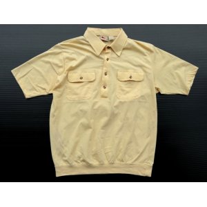 画像: ◆ 90s HABAND 半袖ポロシャツ Lサイズ 薄黄色/ビンテージ オールド レトロ アメリカ古着 綿ポリ