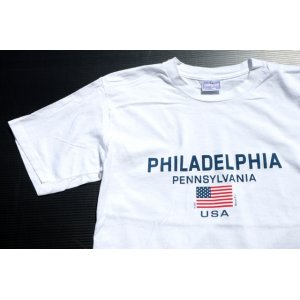 画像: ◆ ペンシルバニア州 フィラデルフィア プリントTシャツ Mサイズ 40 白 ホワイト/アメリカ古着 星条旗 国旗 スーベニア