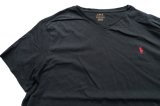 画像: ◆ Polo Ralph Lauren ポロラルフローレン ワンポイントロゴ刺繍 VネックTシャツ XLサイズ 黒/古着