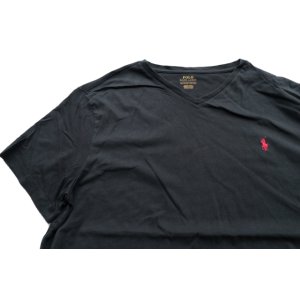 画像: ◆ Polo Ralph Lauren ポロラルフローレン ワンポイントロゴ刺繍 VネックTシャツ XLサイズ 黒/古着