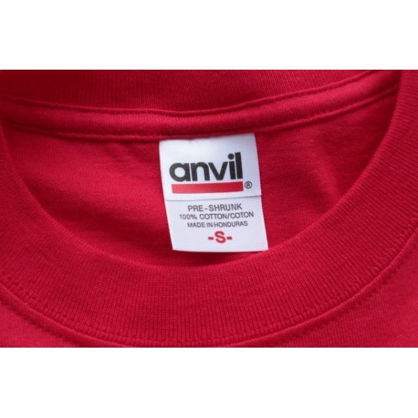 画像4: ◆ デッドストック anvil 無地 Tシャツ Sサイズ 赤 レッド/ビンテージ オールド レトロ アメリカ古着 アンビル プレーン 2 (4)