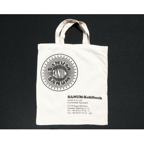 画像1: ◆ ヨーロッパ古着 SANUM-Kehlbeck コットン エコバッグ トートバッグ 39cm×34cm 白/ビンテージ オールド ドイツ キャンバス 2 (1)