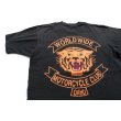 画像1: ◆ 90s USA製 Worldwide MC Club プリントTシャツ Lサイズ 黒/ビンテージ オールド アメリカ古着 コットン バイク シングルステッチ (1)