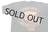 画像: ◆ 90s USA製 Worldwide MC Club プリントTシャツ Lサイズ 黒/ビンテージ オールド アメリカ古着 コットン バイク シングルステッチ