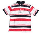 画像: ◆ 90s イタリア製 FILA フィラ 刺繍 半袖ポロシャツ Lサイズ相当 ボーダー/ビンテージ オールド 古着