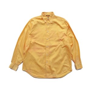 画像: ◆ 90s nautica ノーティカ 長袖ボタンダウンシャツ M(Lサイズ相当)黄色 無地/ビンテージ オールド レトロ アメリカ古着