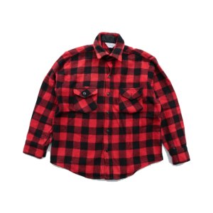 画像: 【L/M】USA製 FROSTPROOF ウールシャツ 赤黒 バッファローチェック■ビンテージ オールド レトロ アメリカ古着 ブロックチェック