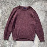 画像: 【L】FADED GLORY コットンニット セーター 茶×紫ミックス■ビンテージ オールド レトロ アメリカ古着 90s-2000s