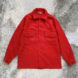 画像: 【M/L】60s BSA ボーイスカウト ウールシャツジャケット レッド 赤 無地■ビンテージ オールド レトロ アメリカ古着 肉厚 CPO