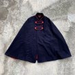 画像1: 【Free】40s STANDARD APPAREL ナースケープ ウールポンチョ 濃紺■ビンテージ オールド レトロ アメリカ古着 WW2 マント (1)