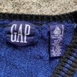 画像4: 【L】90s GAP ウール チルデンセーター ニット 青紺■ビンテージ オールド レトロ アメリカ古着 Vネック オールドギャップ アイビー (4)