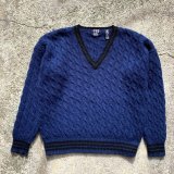 画像: 【L】90s GAP ウール チルデンセーター ニット 青紺■ビンテージ オールド レトロ アメリカ古着 Vネック オールドギャップ アイビー