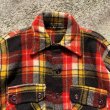 画像3: 【S/M】UNKNOWN ウールシャツ ジャケット 赤黒黄 チェック■ビンテージ オールド レトロ アメリカ古着 60s-70s  (3)