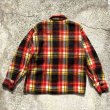 画像2: 【S/M】UNKNOWN ウールシャツ ジャケット 赤黒黄 チェック■ビンテージ オールド レトロ アメリカ古着 60s-70s  (2)