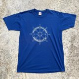 画像: 【L】80s USA製 JERZEES 舵輪 プリントTシャツ ブルー 青■ビンテージ オールド レトロ アメリカ古着 マリン セーラー シングルステッチ