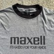 画像3: 【L(M相当)】80s USA製 Anvil maxell リンガーTシャツ 杢グレー■ビンテージ オールド アメリカ古着 マクセル カセットテープ 企業 (3)