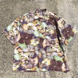 画像: 【XL/2XL】CLUB DAMINGO コットン 半袖シャツ 紫 花柄 総柄■ビンテージ オールド レトロ ヨーロッパ古着 トロピカル アロハ