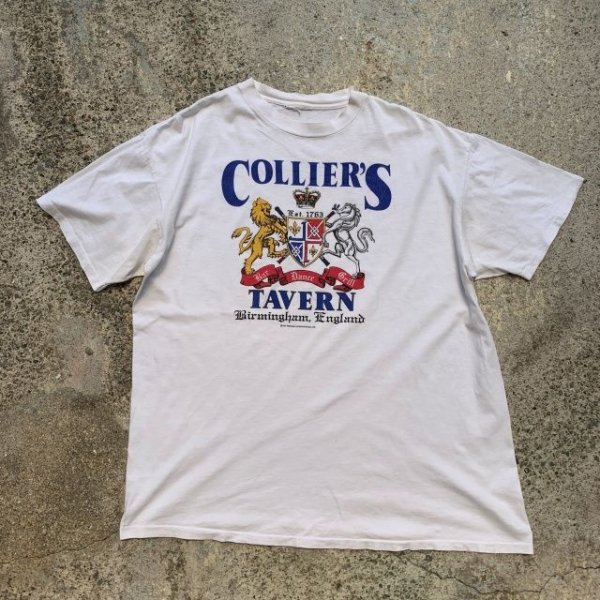 画像1: 【XL/2XL】90s TAVERN プリントTシャツ ホワイト 白■ビンテージ オールド レトロ アメリカ古着 ビッグサイズ バー (1)