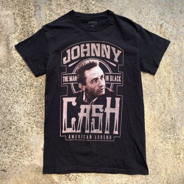 画像1: 【XS】JOHNNY CASH バンドTシャツ ブラック 黒■アメリカ古着 ジョニーキャッシュ カントリー ロック レディース (1)
